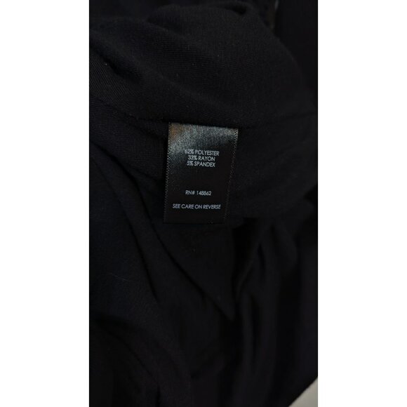 Torrid Black Ruched Bodycon Dress 1X Midi V-Neck 3/4 Sleeve Stretchy Plus Size - Picture 6 of 8